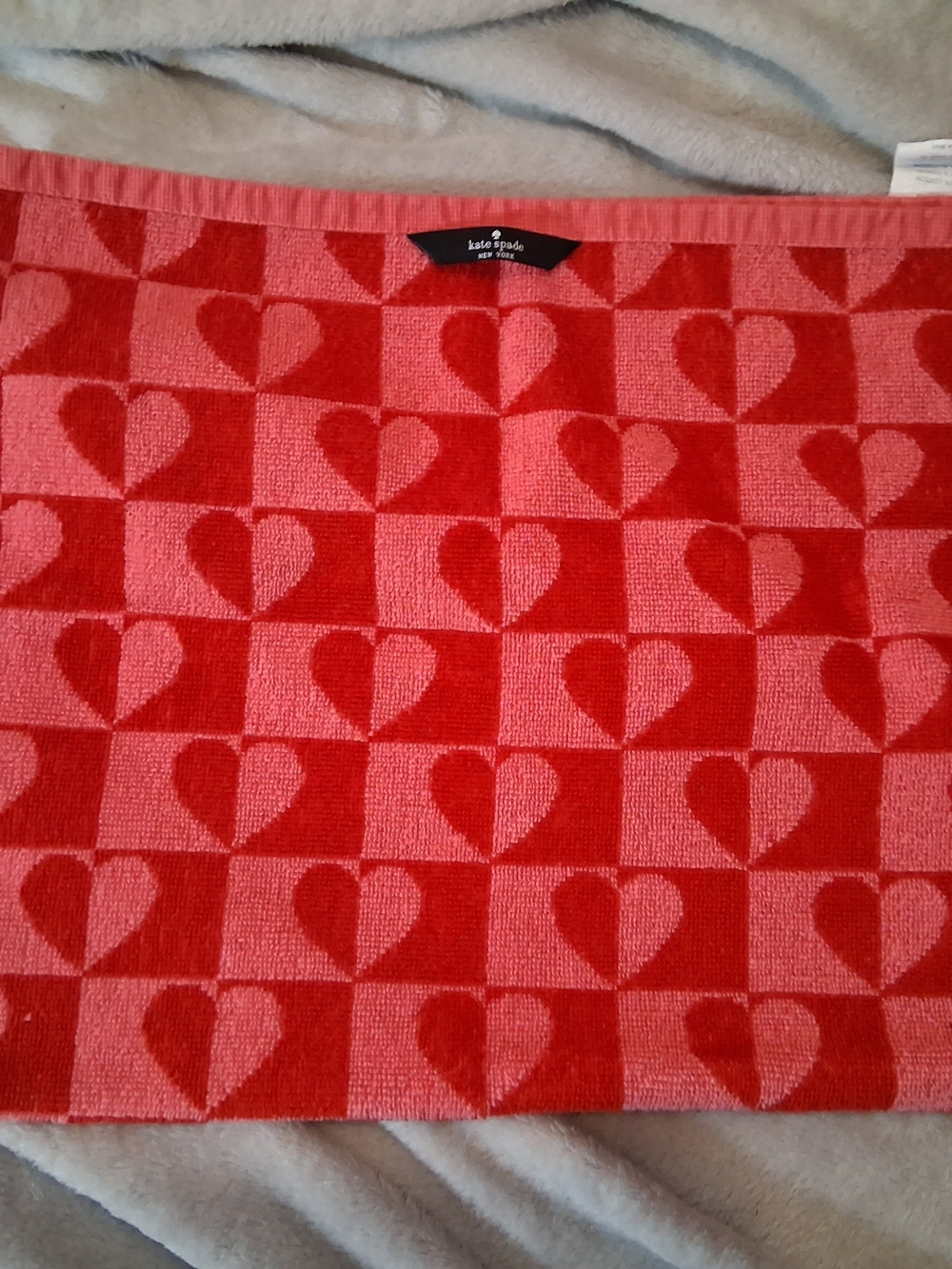 Kate Spade New York Checkered Heart Cotton Hand Towel